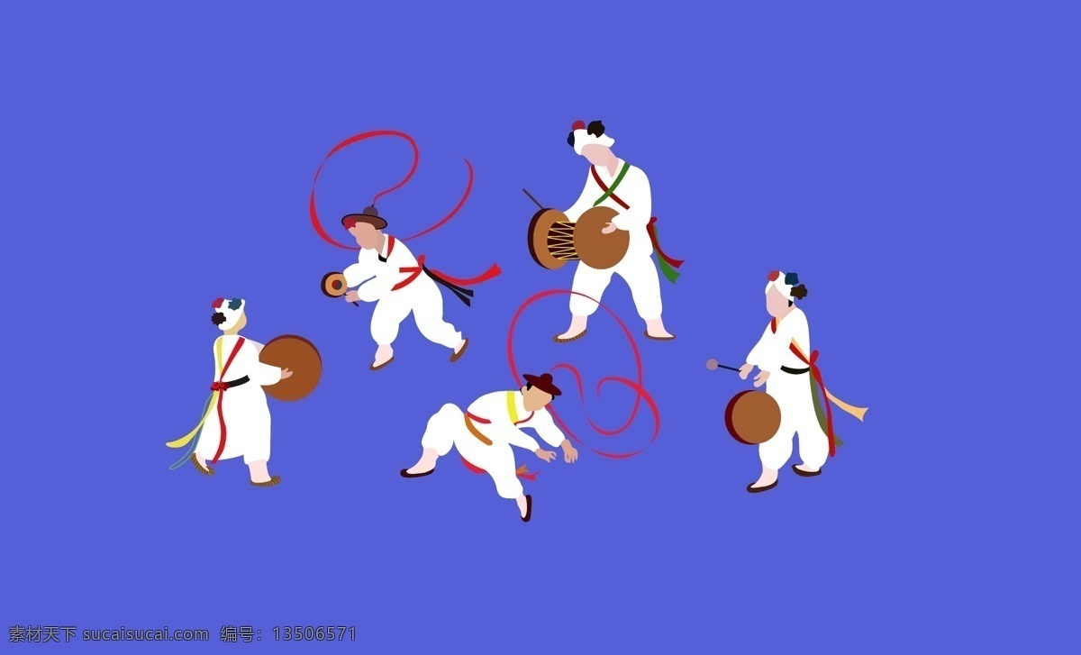 韩国 风格 舞蹈 向量 向量的人 跳舞 蓝色