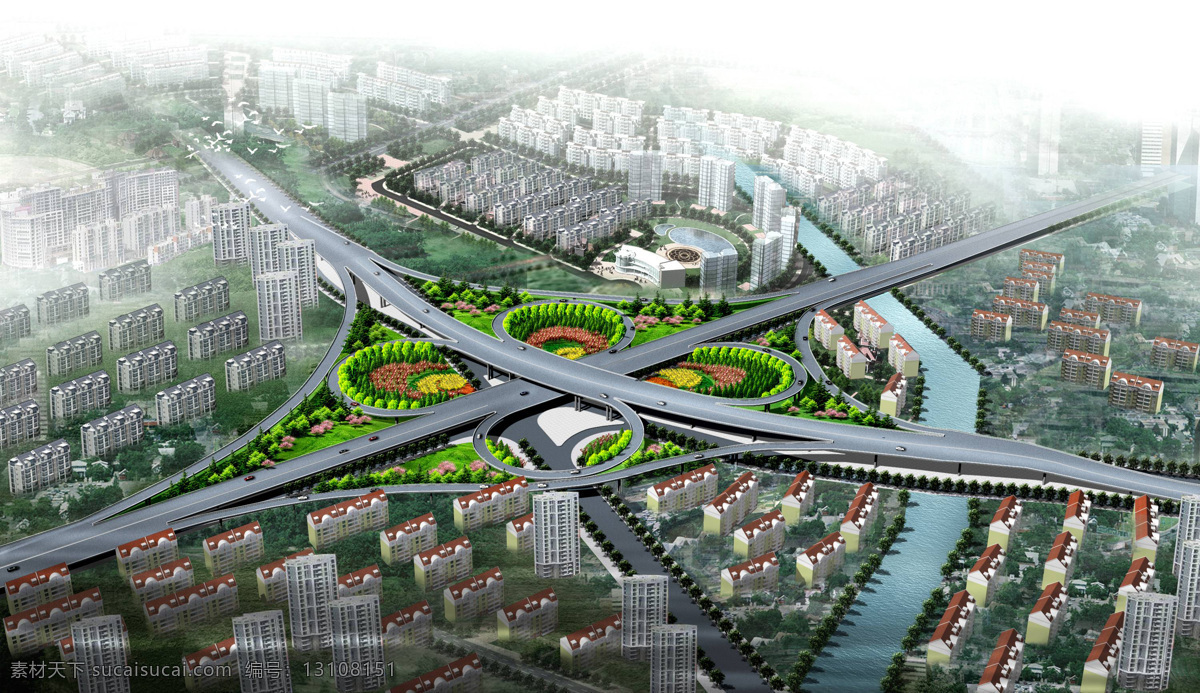 黑龙 江路 立交 效果图 诹妨恍 矢量图 建筑家居