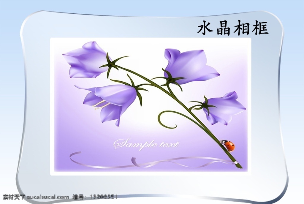 水晶相框 相框 边框 花朵 花枝 线条 框 分层 源文件