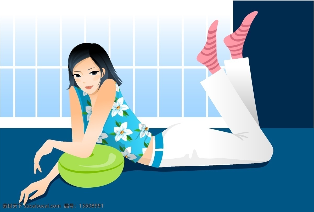 卡通 女人 矢量 背景 动漫素材 女孩 矢量素材 矢量图 矢量人物