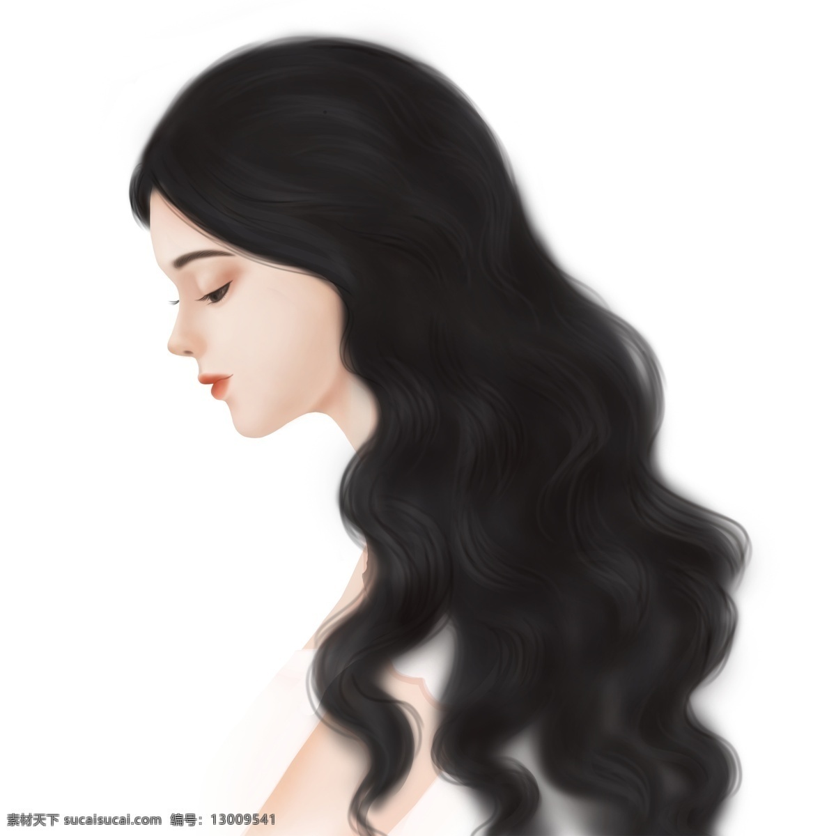 优美 女孩 插画 图案 美女 人物 手绘 绘画 卡通 简约 小清新 装饰 彩色