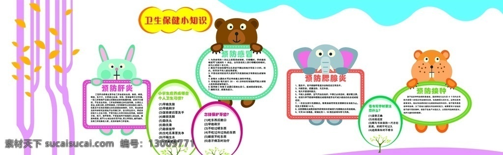 小学 保健 知识 文化 墙 健康 文化墙 招贴设计