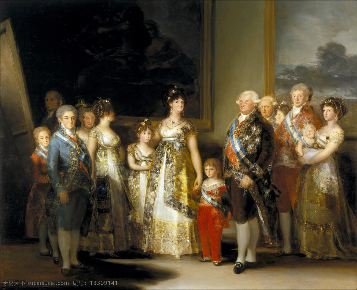 卡洛斯 四世 家庭 弗兰西斯科 戈雅 francisco goya 油画 普拉多博物馆 文化艺术 绘画书法