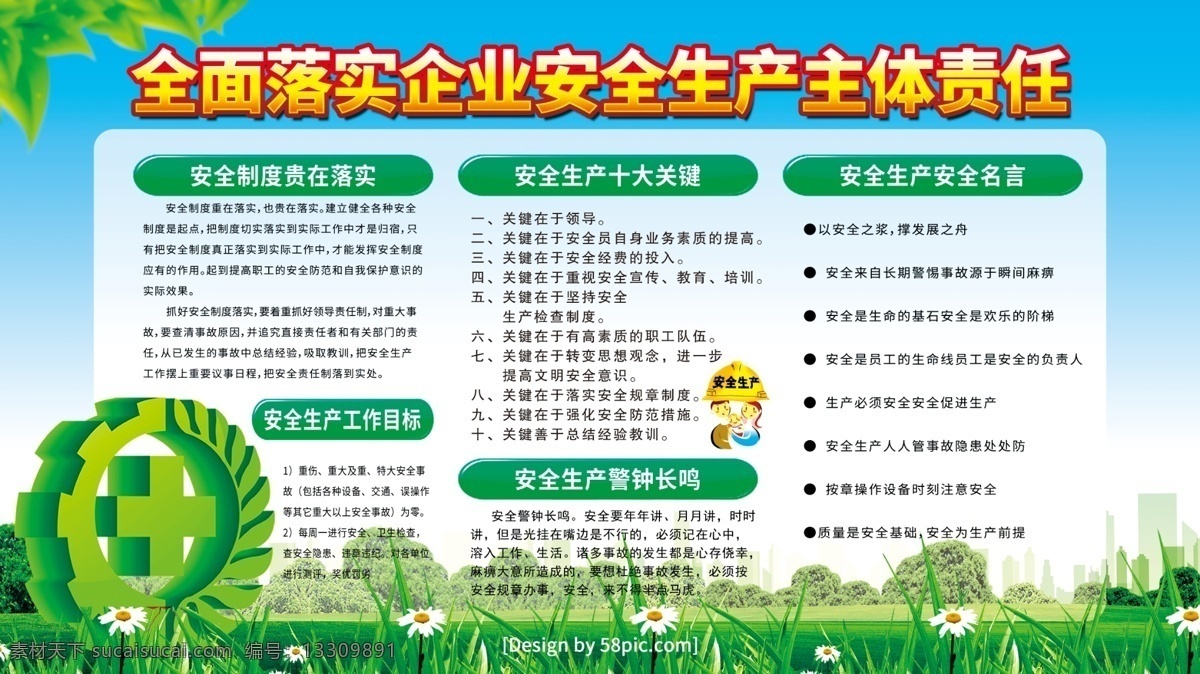 绿色企业 安全生产 主体 责任 安全 制度 内容 展板 安全生产展板 安全生产宣传 宣传栏 安全展板 管理制度 工程安全生产 工厂安全生产 工地安全生产 安全生产主题 宣传