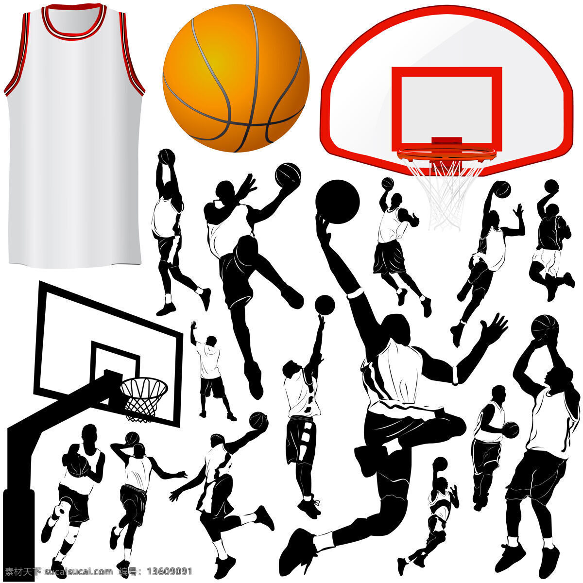 运动 篮球 人 打篮球 剪影 人物 投篮 运动员 篮筐 篮架 球衣 篮板 文化艺术