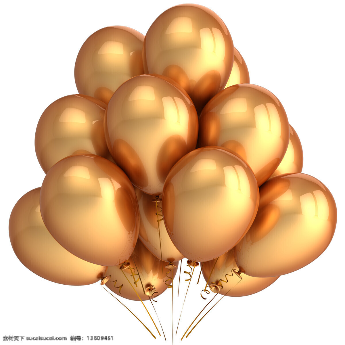 金色气球 金色 气球 彩球 高清图片 3d作品 3d设计