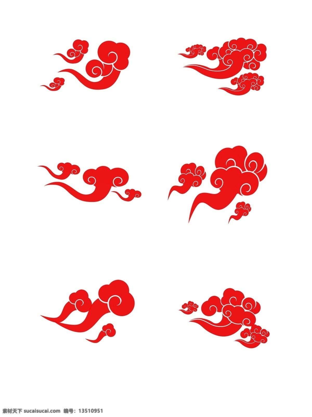 中国 风 祥云 古典 红色 装饰 元素 中国风 古风