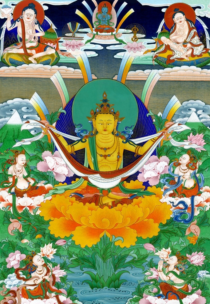 唐卡 佛教 藏传佛教 佛 宗教 宗教信仰 菩萨 西藏 民族 工艺 花纹 绘画 艺术 绘画书法 文化艺术