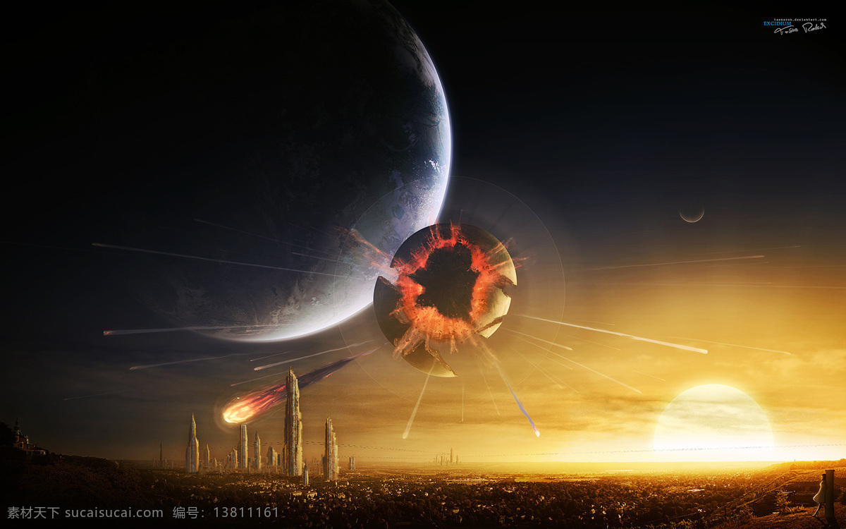 破裂 星空 破裂的星空 星球的灭亡 3d 贴图 材质
