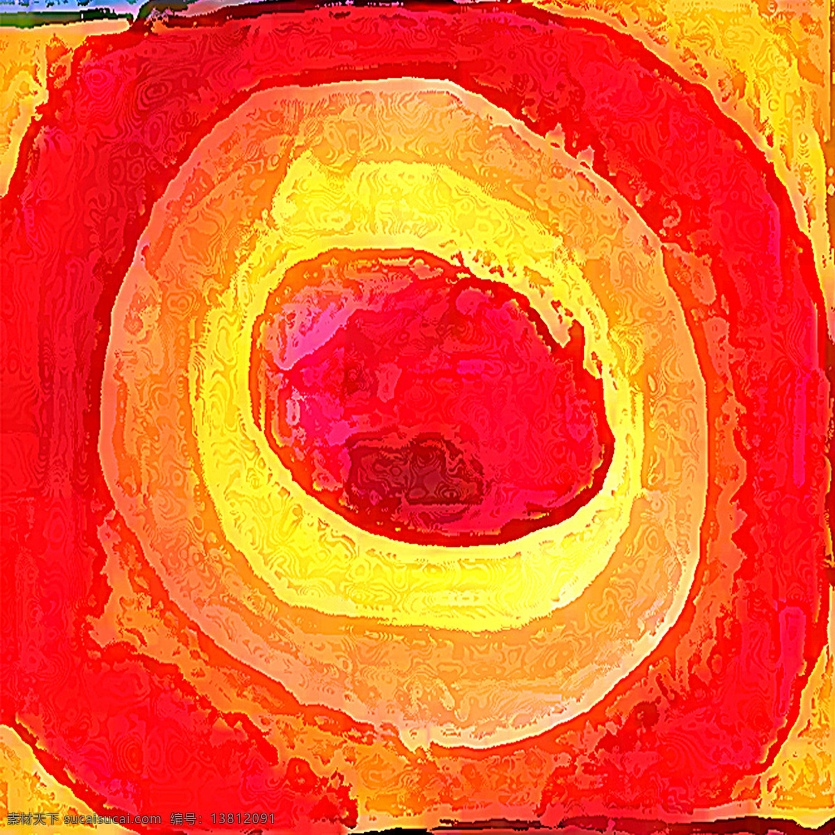 抽象 红色 黄色 绘画书法 文化艺术 无框画 油画 装饰画 异幻空间 圆圈 家居装饰素材