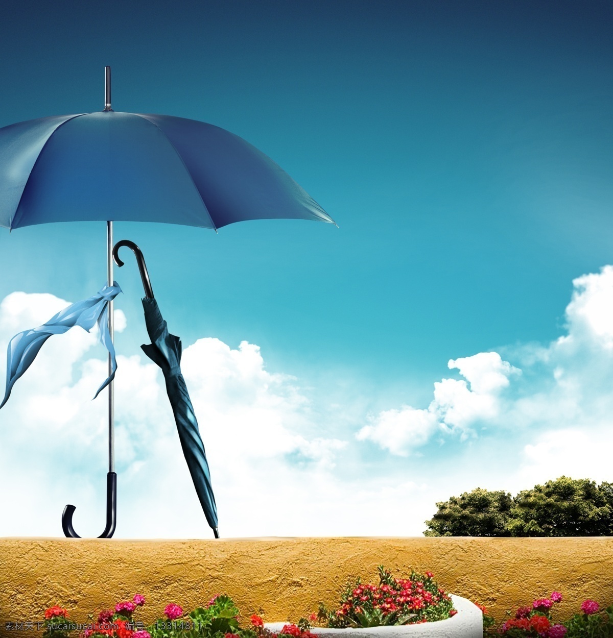 雨伞免费下载 雨伞 打开的雨伞 关闭的雨伞 psd源文件