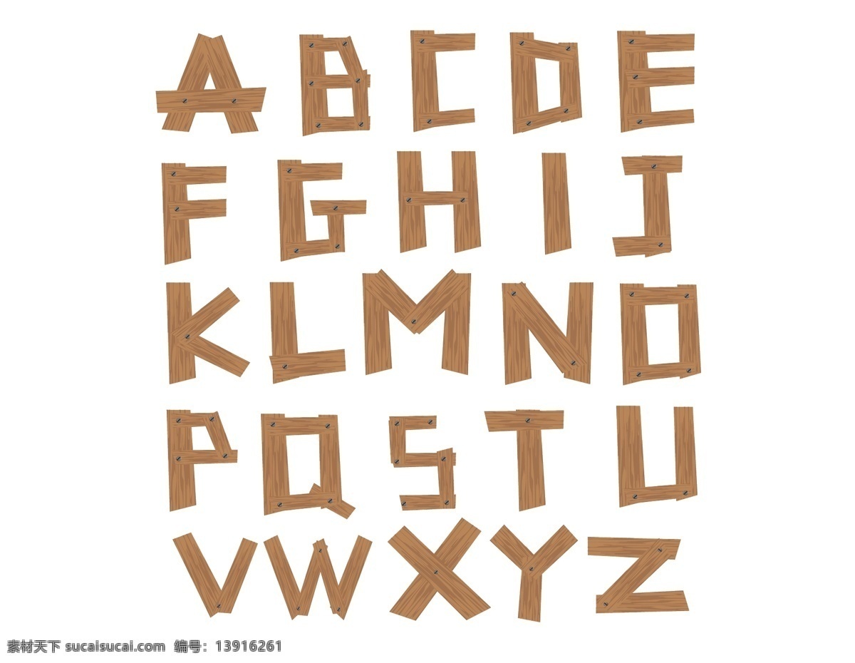 卡通 艺术 字 字母 元素 手绘 简约 英文字母 矢量元素 艺术字 褐色字母 ai元素
