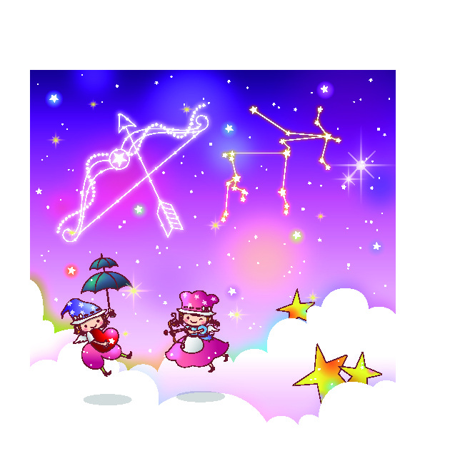 星座卡通图案 矢量ai06 装饰图案 矢量ai 设计素材 卡通图案 矢量图库 白色