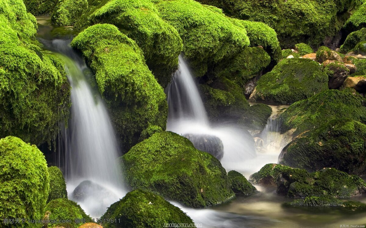 石头免费下载 精细 瀑布 山水风景 矢量图 石头 自然景观 矢量 家居装饰素材 山水风景画