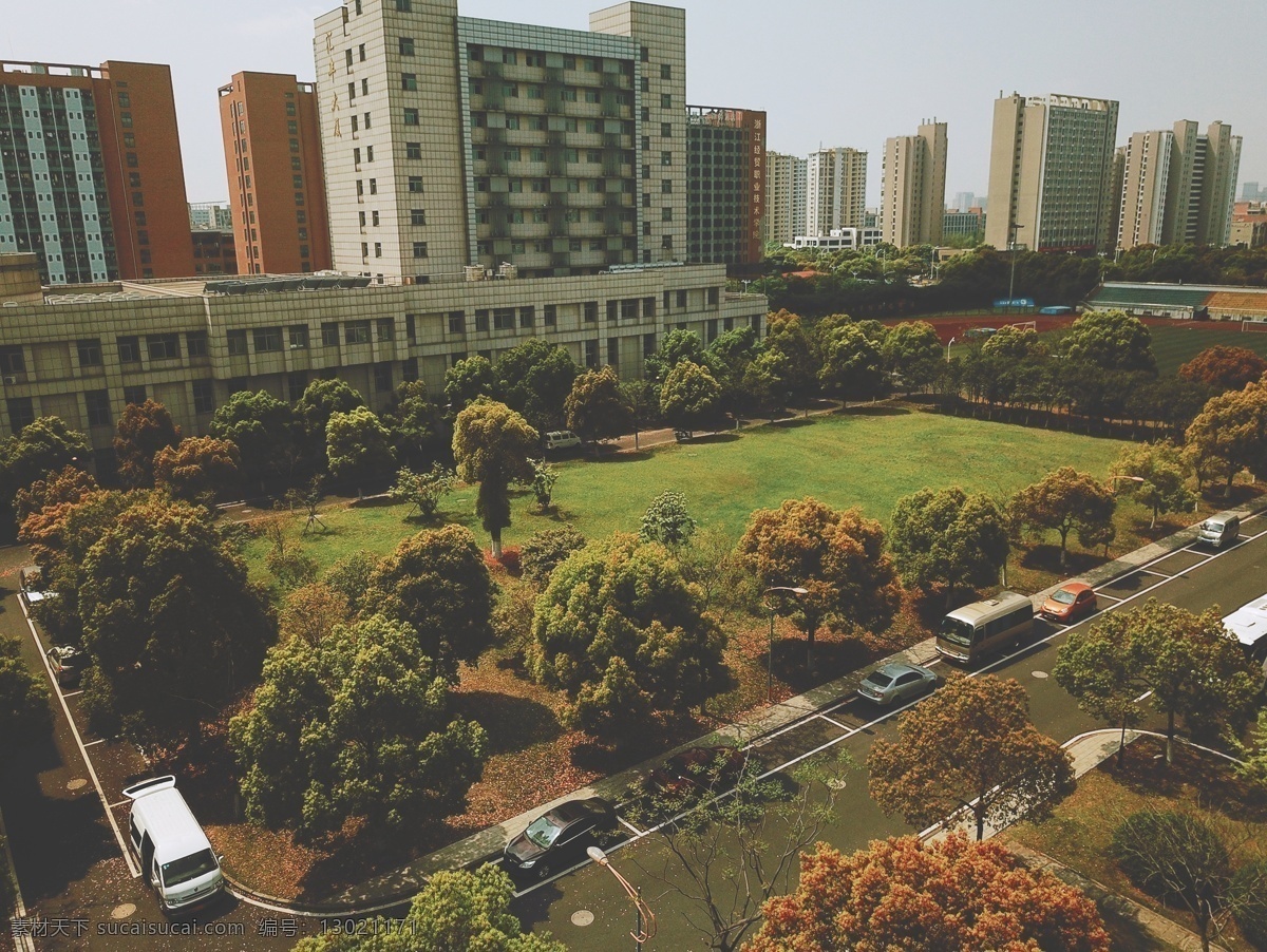 园林 学校 航拍 景观 建筑 环境设计 景观设计
