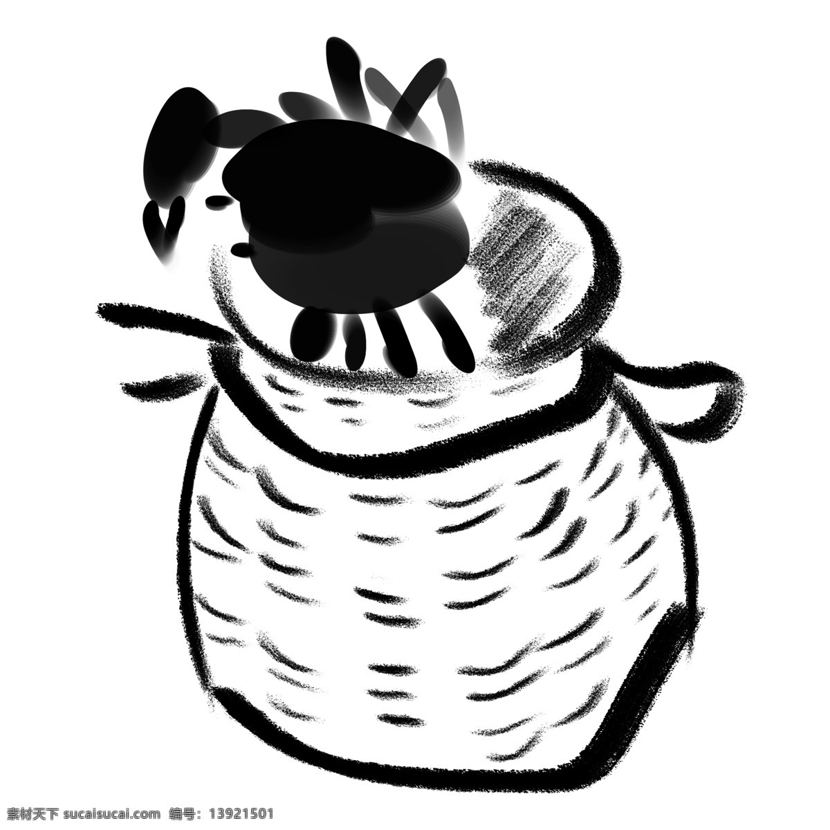 创意 卡通 黑色 简 笔画 篮子 里 螃蟹 大闸蟹 简笔画 篮子里的螃蟹 手绘螃蟹 篓子 简笔画篓子 篓子里的螃蟹
