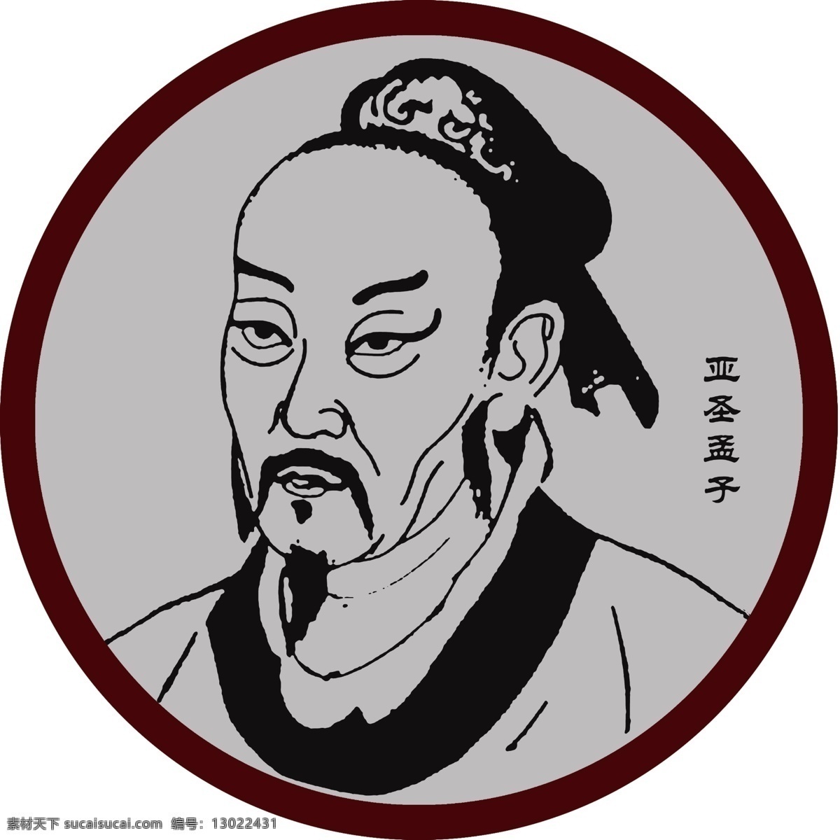 孟子 亚圣 头像 文化 人物 展板 展板模板