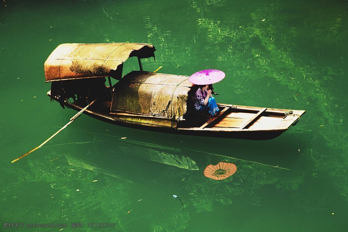 恩施风光 恩施 自然 船 水面 倒影 国内旅游 旅游摄影