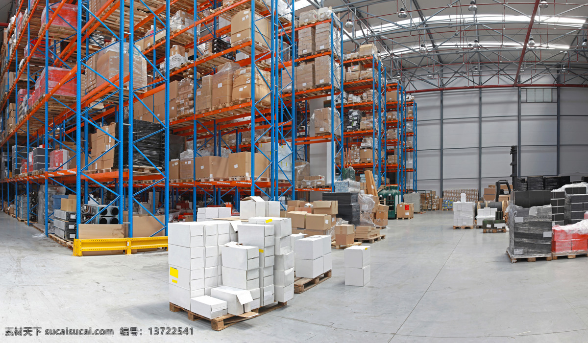 大型 物流 中心 仓库 物流中心 物流素材 货物货品 物品包装箱 货架 物流仓库 插板 其他类别 环境家居