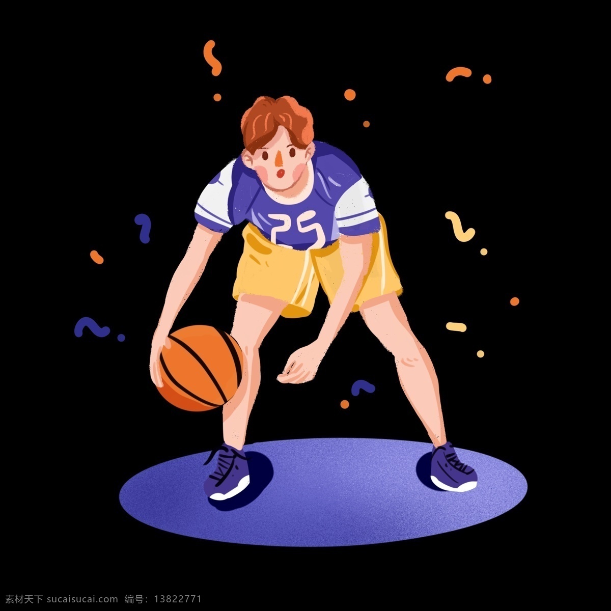 篮球 boy 运动 男孩 手绘 插画 免 抠 阳光男孩 运球 帅气 健身 专注 手绘插画风 韩系插画风 banner 彩色系 短发