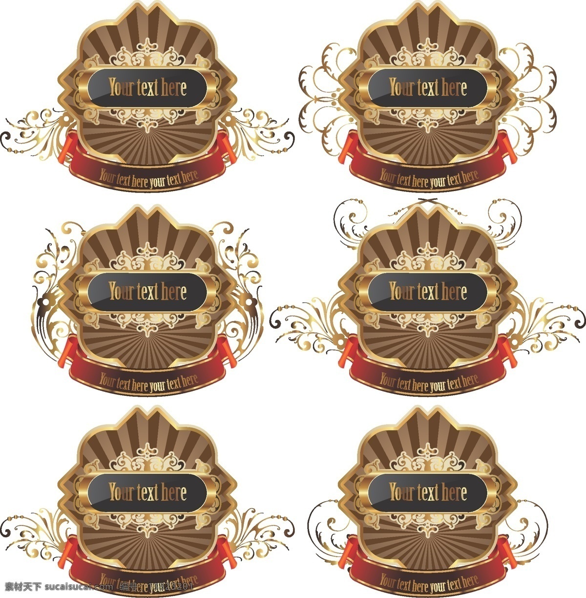 欧式 花纹 徽章 矢量 标签 奖章 丝带 欧式花纹徽章 矢量图 其他矢量图