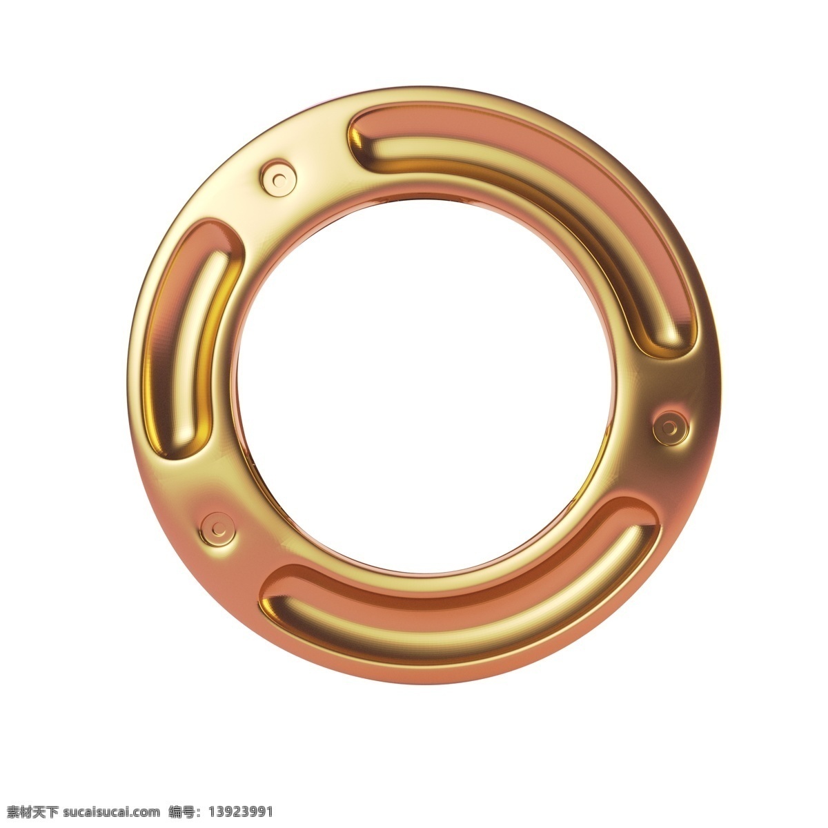 金色 光泽 圆环 元素 质感 环绕 纹理 圆润 电商 活动 电子 凹槽 旋转