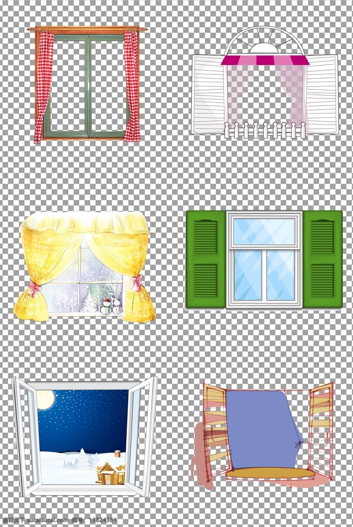 简约手绘窗户素材图片下载-素材编号13824361-素材天下图库