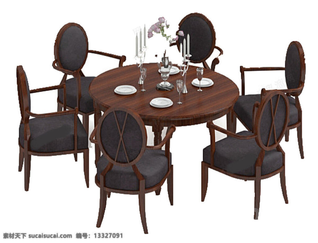 餐桌 模型 模板下载 餐桌模型 圆桌 3d模型 室内模型 max 白色