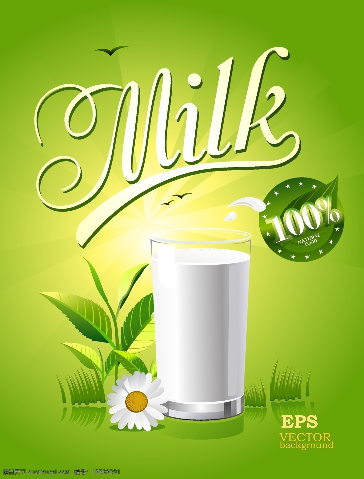绿色 牛奶 矢量 环保 自然 底纹背景 广告背景 源文件 装饰背景 平面设计素材