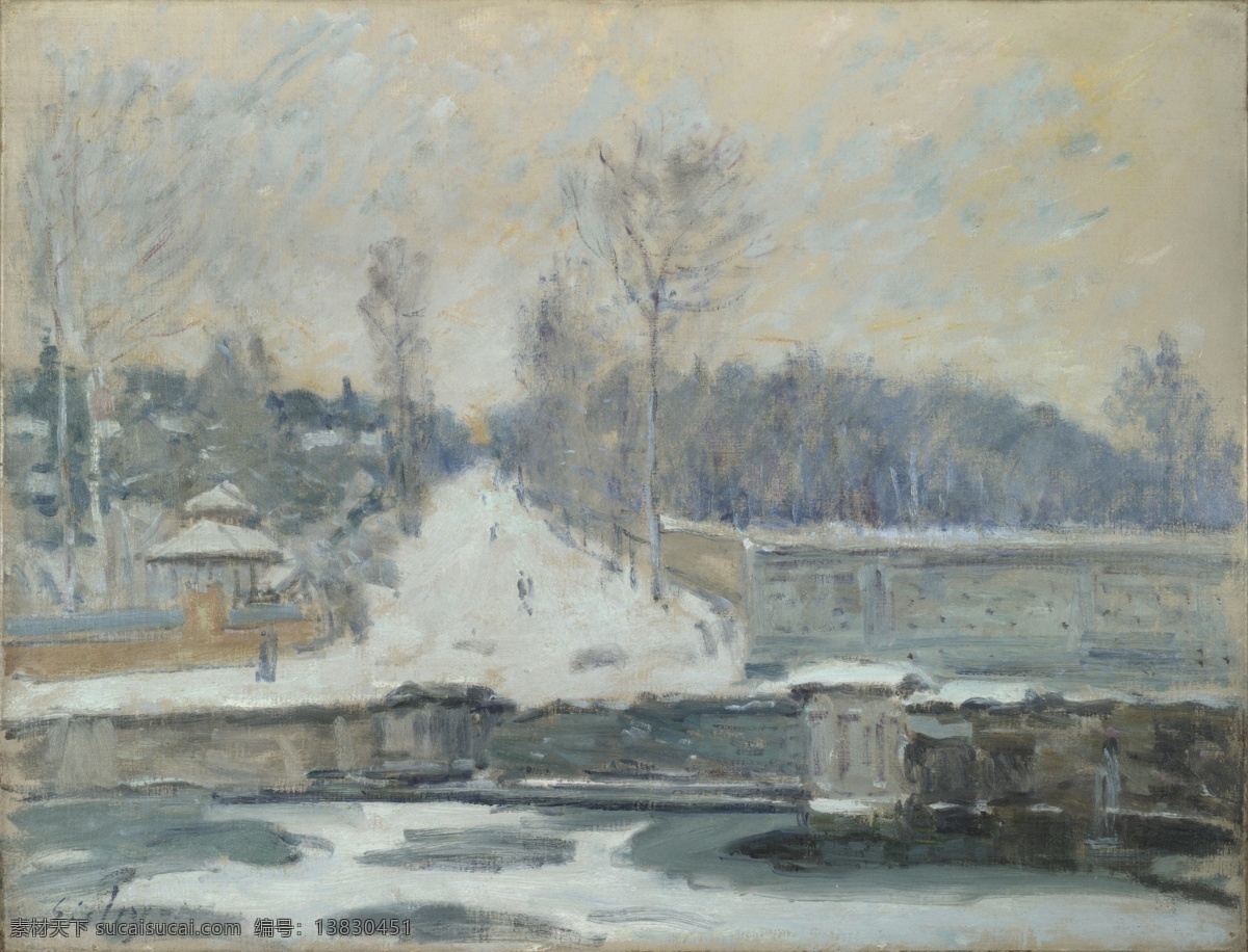 sisley 印象派 自然风景 天空 油画 装饰画 marlyleroi 法国 画家 阿尔弗 莱德 西 斯莱 alfred place watering the