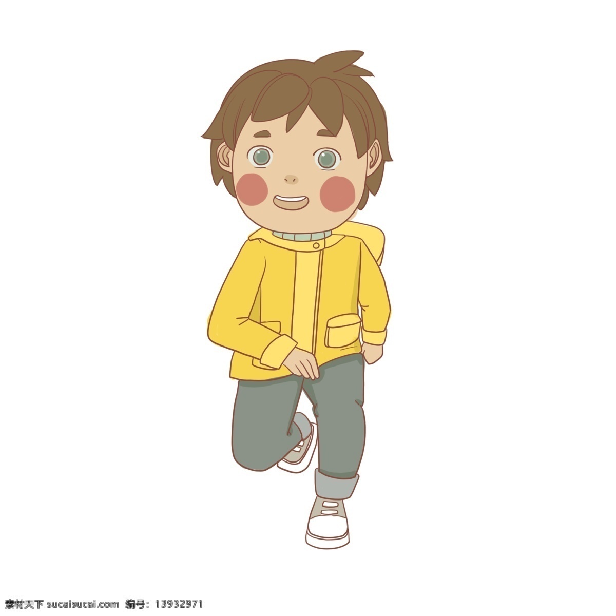 手绘 人物 小孩 男孩 小孩动作