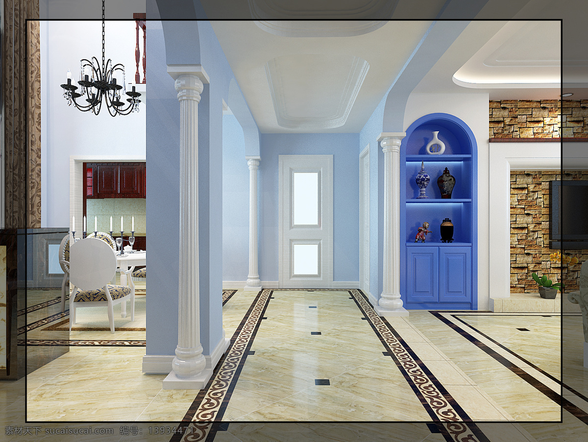 毕加索 地中海 风格 室内装修 室内装饰 效果图 软装搭配 3d 3d设计