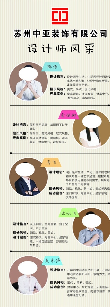 装饰公司 设计师 简介 装饰 公司 风采