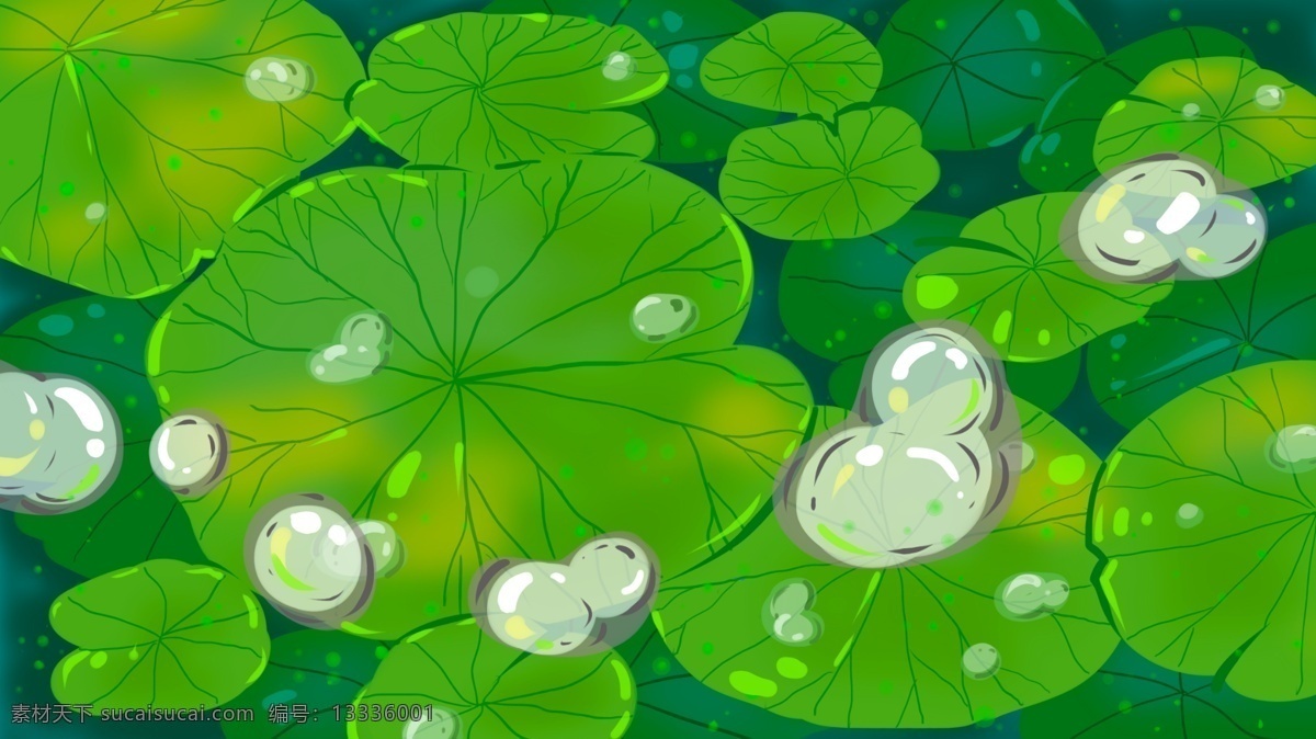 白露 节气 四 叶 草 水珠 背景 秋天 清新 广告 卡通背景 背景图 四叶草 秋季背景 二十四节气 24节气 彩绘素材 白露节气 简约 白露背景素材 古风