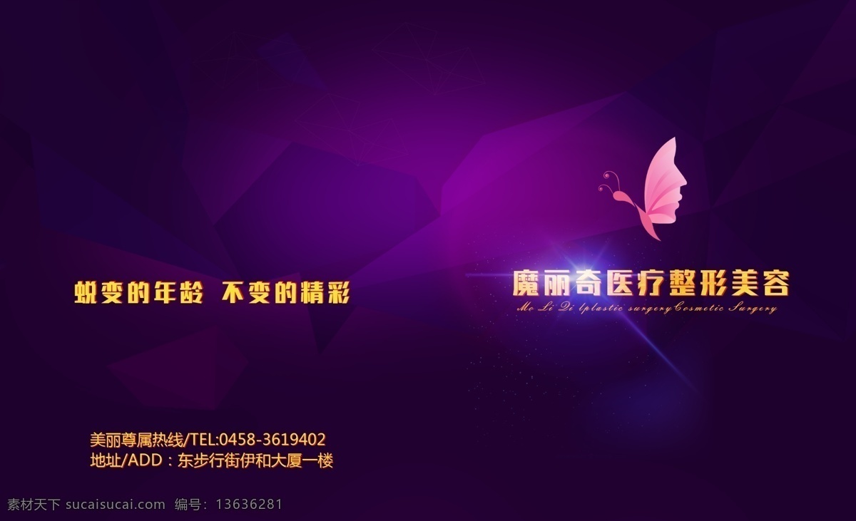 美容院 封面 封底 医疗整形 logo 紫色黑色渐变