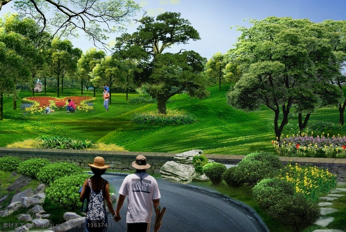 公园 分层 公园大门 公司大门 景区大门 企业大门 门 景观大门 大门 风景区 入口 大门入口 园林景门 大门景观 园林 景观 绿化 园林景观 生态 景观设计 环境设计 卧牛山 广场 集散广场 游人 黄昏 天空 树 花 花坛 花园 草 荒山 开发 山 园博园 济南园 园博会 老年人 散步 幽深小路 小路 源文件