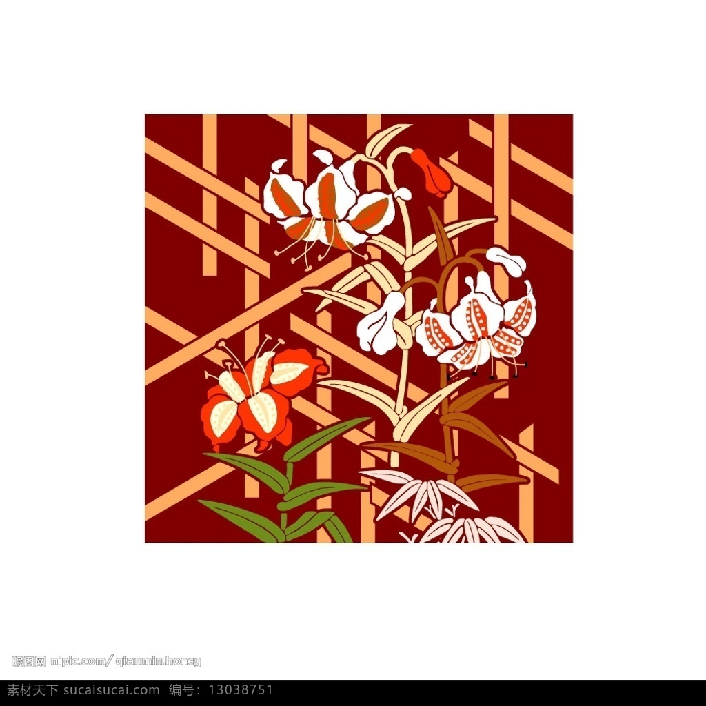 日本花纹 日本花纹背景 底纹边框 花纹花边 矢量素材 矢量图库