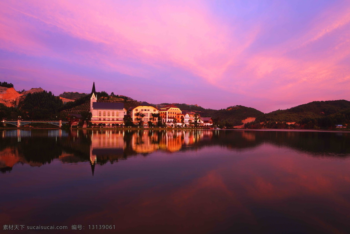 别墅 地产 房子 豪华 豪宅 湖泊 湖畔 黄昏 五矿哈施塔特 建筑 晚霞 夜景 瑞士风格 欧式 景观 楼盘 全景 建筑摄影 建筑园林 矢量图 建筑家居