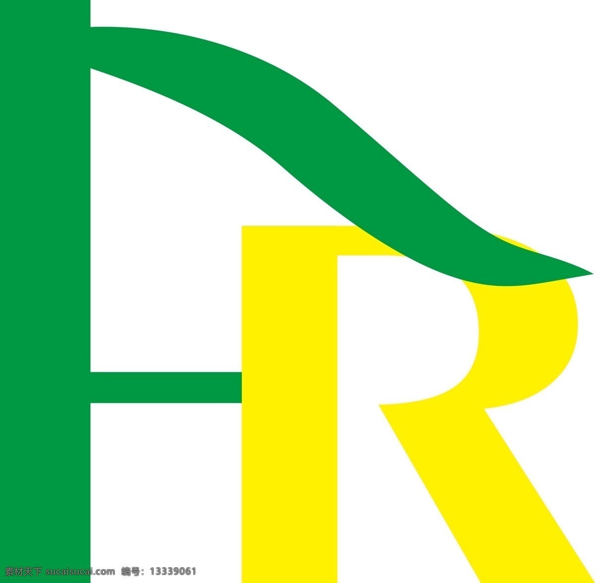 hrlogo 标志 h r logo 绿色 黄色 标志图标 企业