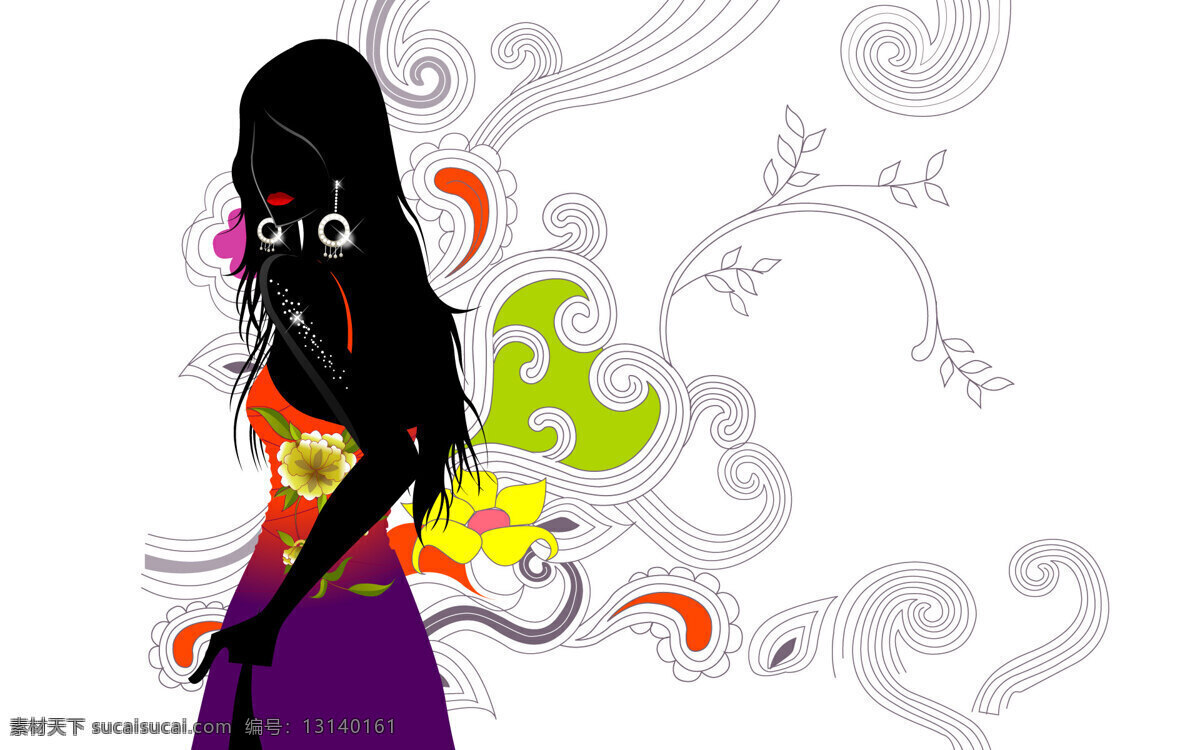 时尚 女性 插画 人物图库 设计图库 时尚女性插画 女性妇女 插画集