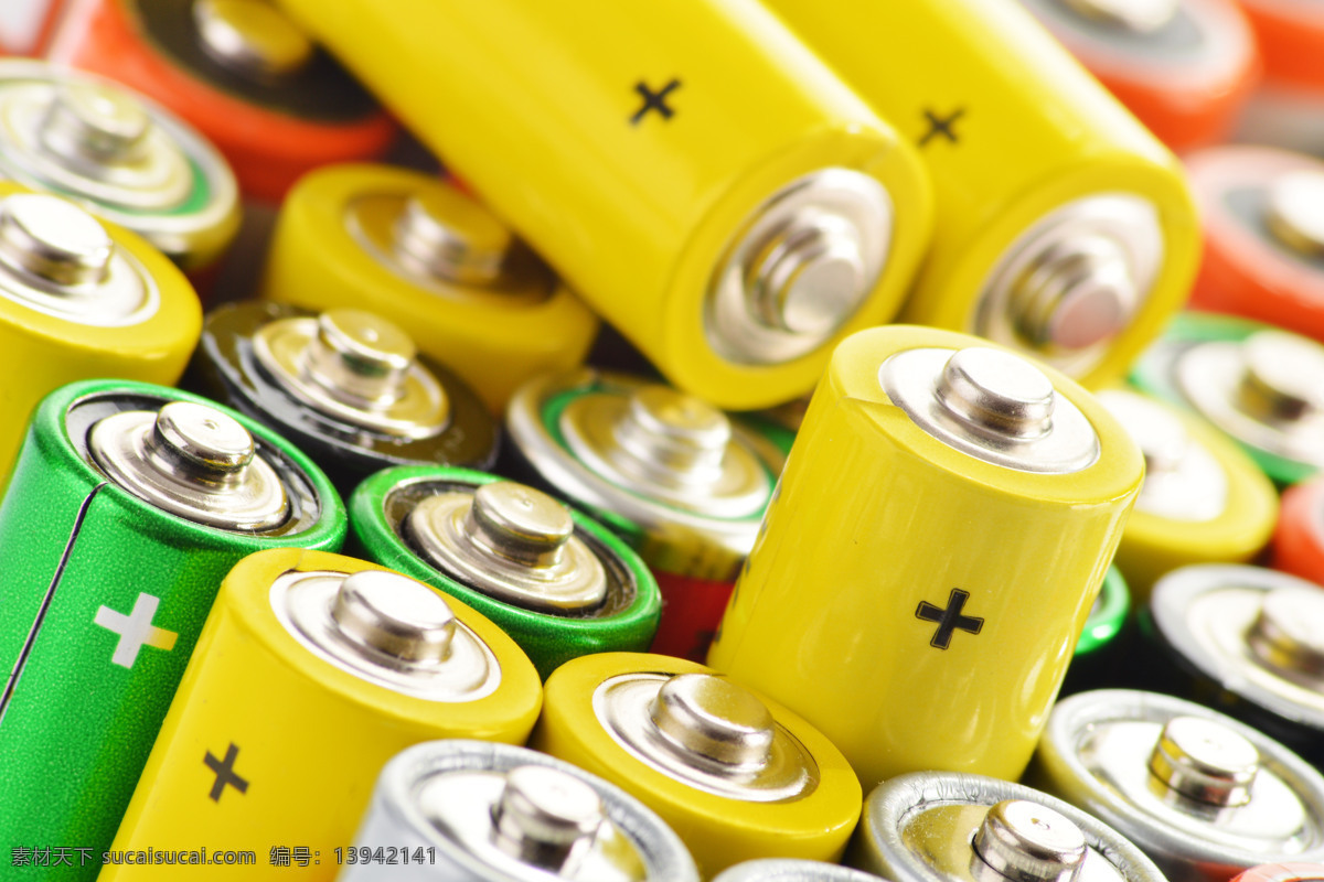 电池正负极 彩色电池 干电池 蓄电池 正负极 电源 其他类别 生活百科 黄色