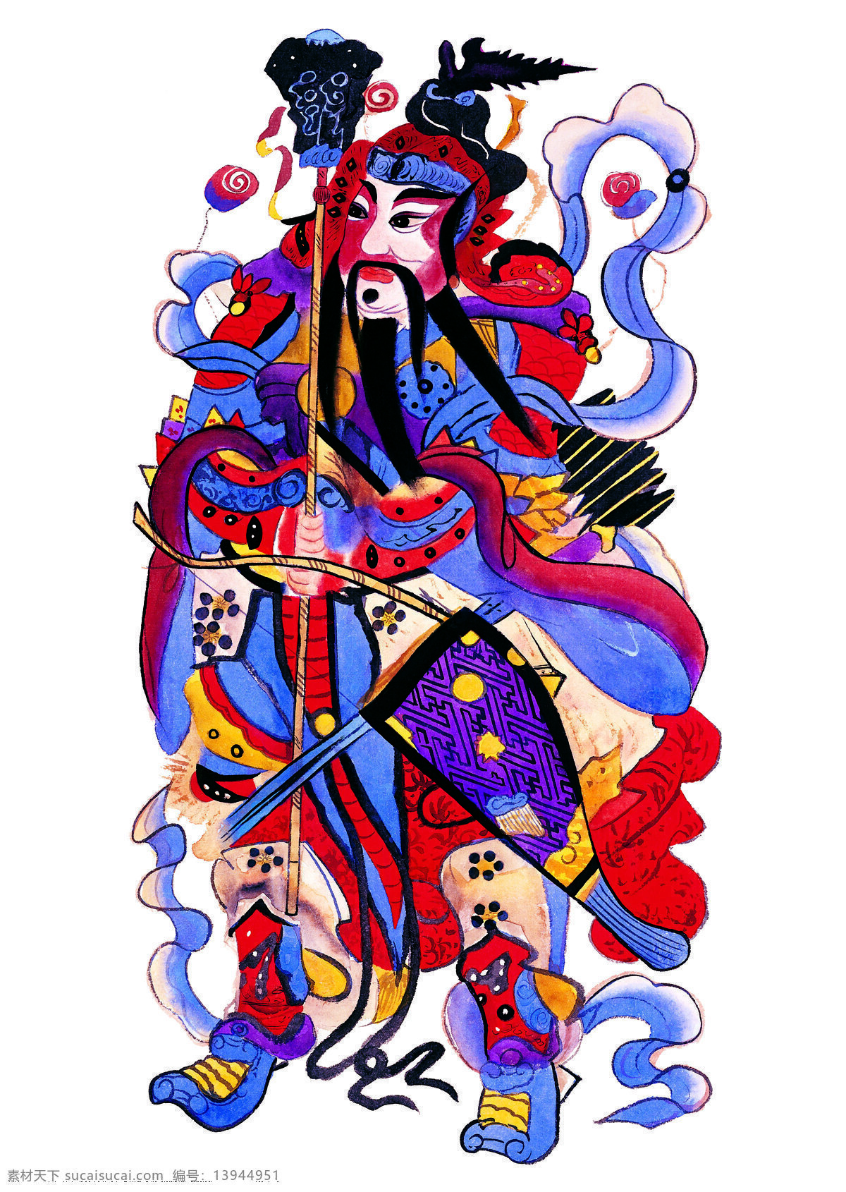 门神 中国风 门将 天兵 白色