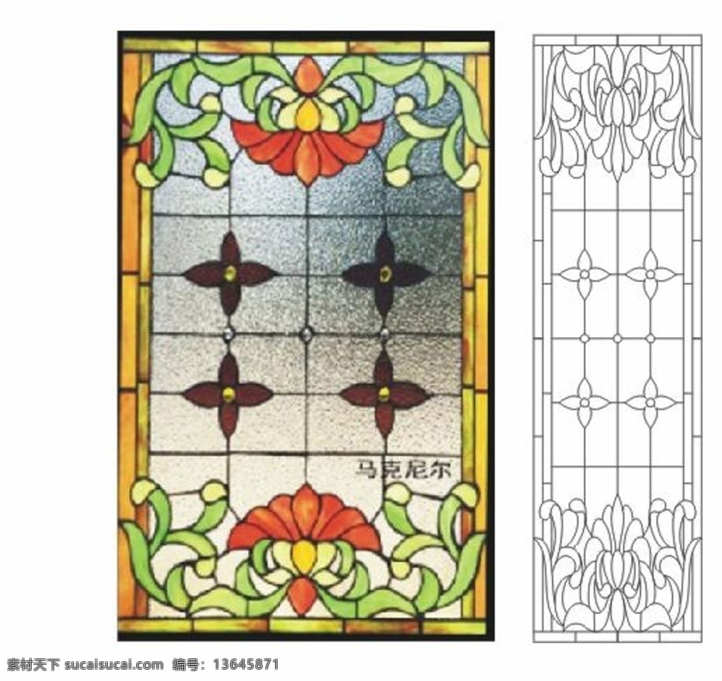 彩晶玻璃 教堂玻璃 教堂彩晶 立线彩晶 花花世界 欧式 文化艺术 绘画书法