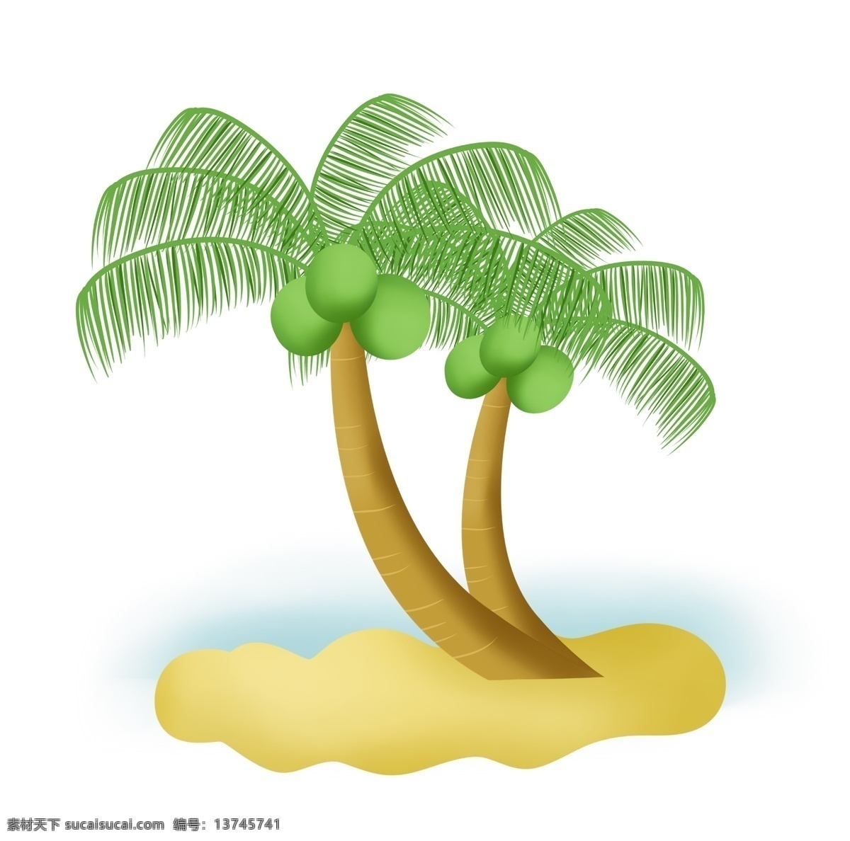 沙滩椰子树 夏天 夏日 沙滩 椰子树