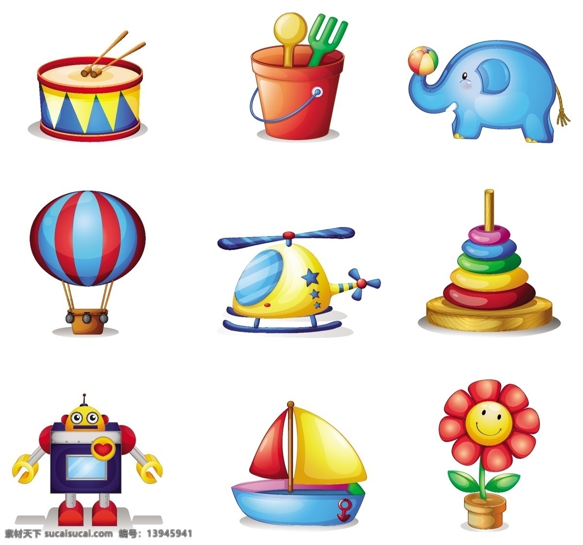 九 种 不同 玩具 背景 儿童 模板 卡通 海滩 图标 艺术 拼图 网页 白色背景 图形 气球 机器人 大象 植物 船 绘画 白色 发挥
