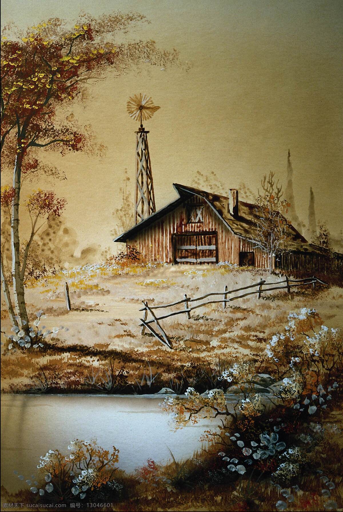 色彩 风景 色彩风景 乡村风景 小屋 装饰画 装饰绘画 乡村绘画 生活 旅游餐饮