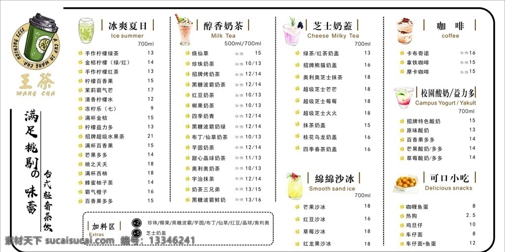 奶茶灯片 奶茶菜单 餐饮 奶茶饮品 珍珠奶茶 帝王茶 菜单菜谱