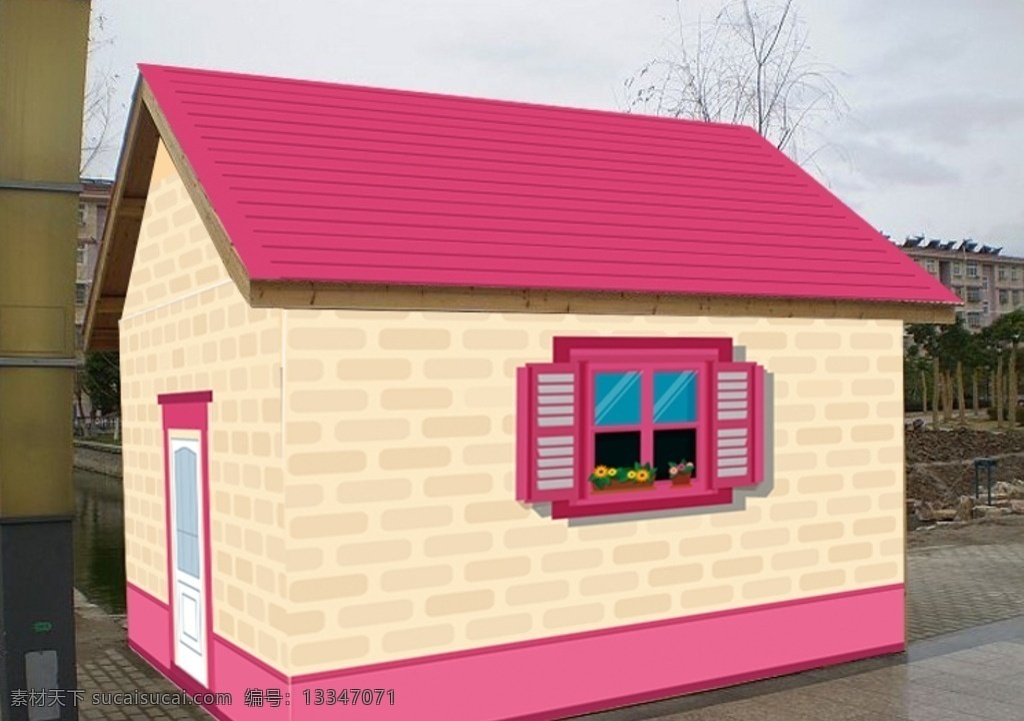 粉红色小屋 粉红色 贴图 可爱小屋 包装 房子贴图