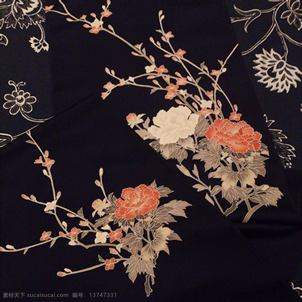 深色 花卉 图样 布纹 背景 设计素材 布纹背景 布料 模板下载