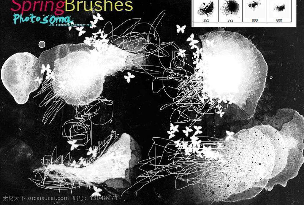 笔刷 abr ps笔刷 背景 蝴蝶 墨迹 喷溅 水母 特效笔刷 源文件 装饰 om psd源文件